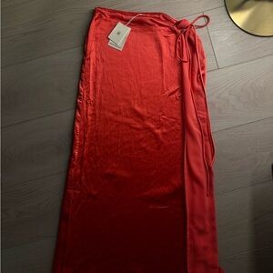 Pollie wrap maxi shirt - coral